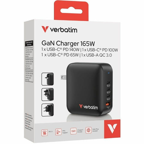 Wall Charger Verbatim 32216 165 W Black Wall Charger Verbatim 32216 165 W Black
