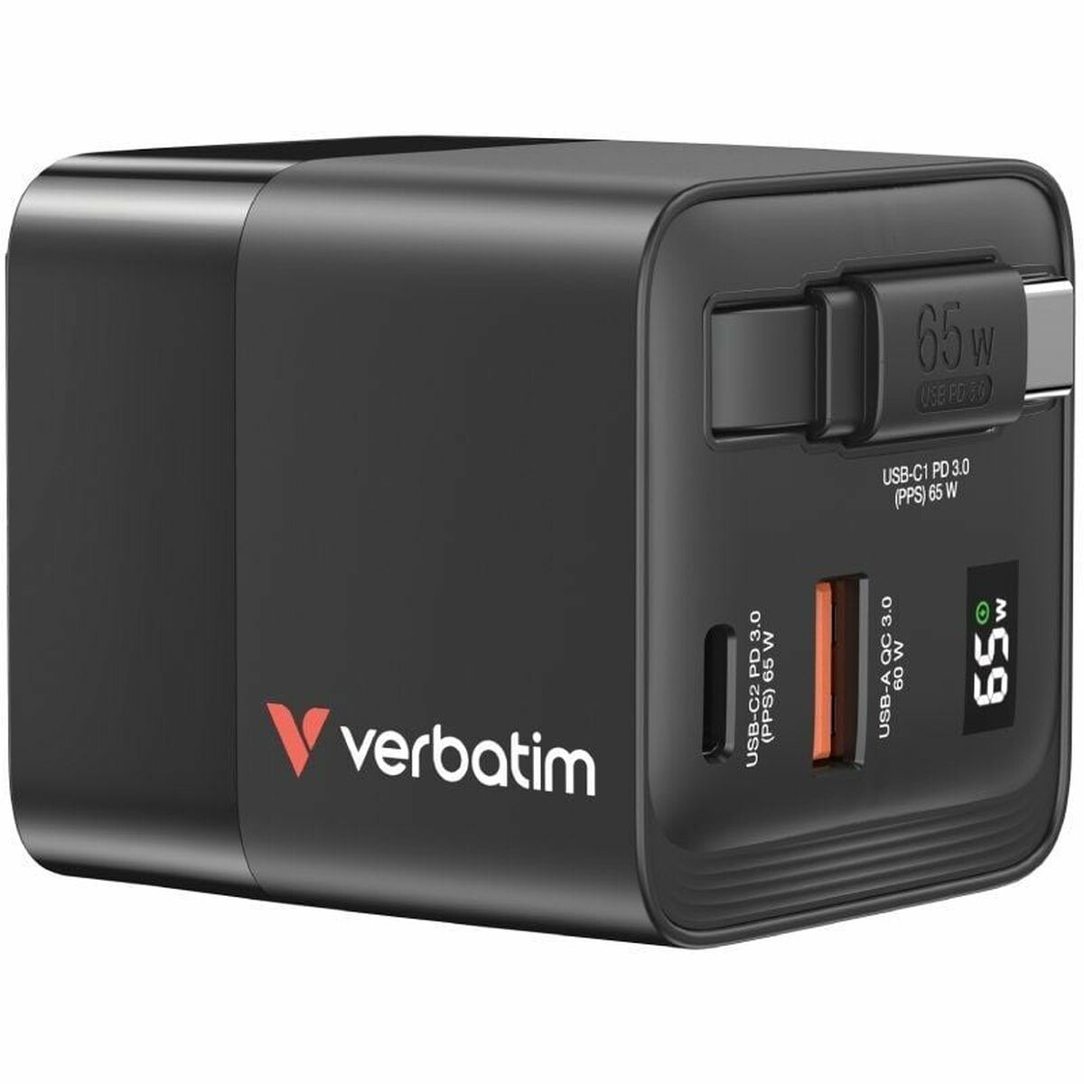 Wall Charger Verbatim 32217 65 W Black Wall Charger Verbatim 32217 65 W Black