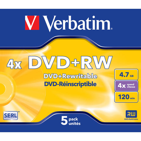 DVD-RW Verbatim Matt Silver 5 Units 4x 4,7 GB DVD-RW Verbatim Matt Silver 5 Units 4x 4,7 GB