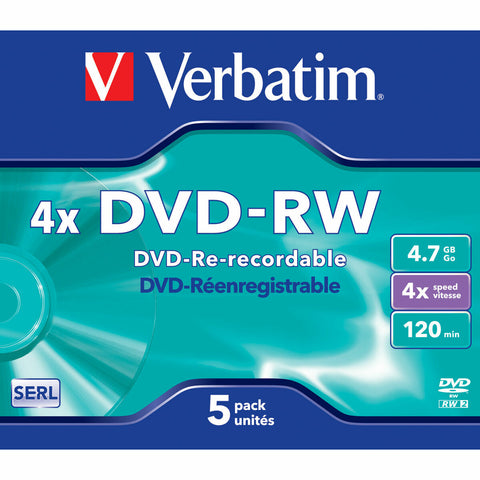 DVD-RW Verbatim VB-DMW44JC 5 Units DVD-RW Verbatim VB-DMW44JC 5 Units