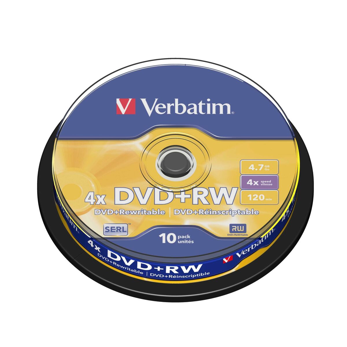 DVD-RW Verbatim    10 Units Black 4,7 GB 4x (10 Units) DVD-RW Verbatim    10 Units Black 4,7 GB 4x (10 Units)