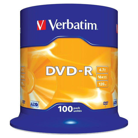 DVD-R Verbatim DVD-R Matt Silver 100 Units DVD-R Verbatim DVD-R Matt Silver 100 Units