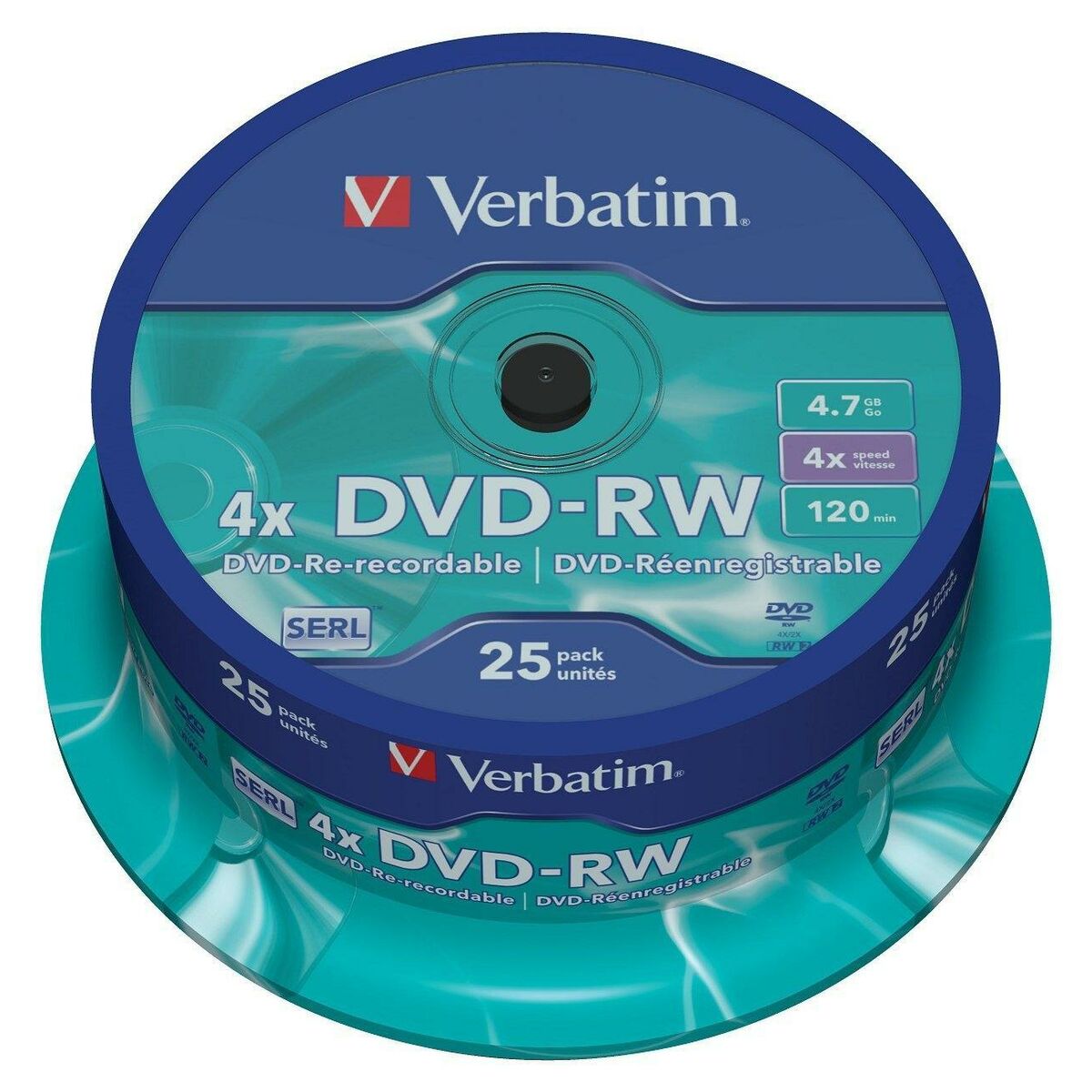 DVD-RW Verbatim    25 Units Multicolour 4,7 GB 4x DVD-RW Verbatim    25 Units Multicolour 4,7 GB 4x
