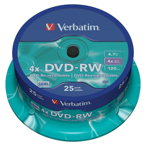 DVD-RW Verbatim    25 Units Multicolour 4,7 GB 4x DVD-RW Verbatim    25 Units Multicolour 4,7 GB 4x