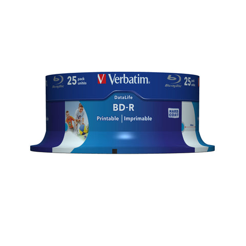 Printable Blu-Ray BD-R Verbatim Wide Inkjet Datalife 25 Units 25 GB 6x Printable Blu-Ray BD-R Verbatim Wide Inkjet Datalife 25 Units 25 GB 6x