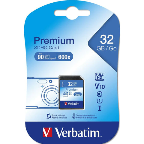 SD Memory Card Verbatim PREMIUM SDHC C10/U1 32 GB SD Memory Card Verbatim PREMIUM SDHC C10/U1 32 GB