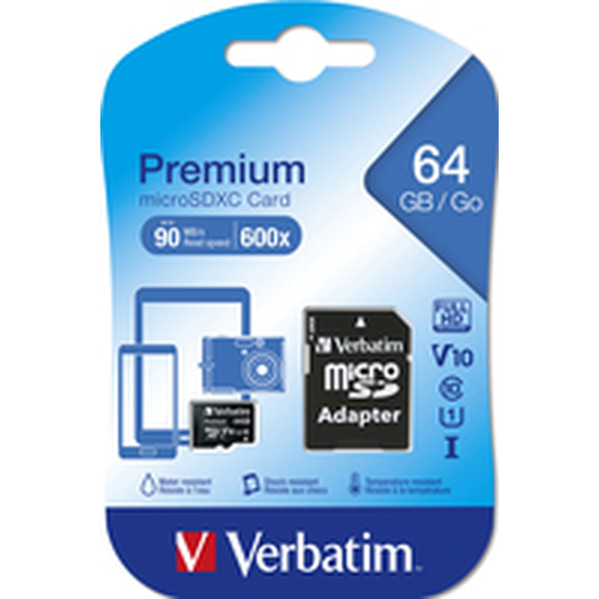 Micro SD Memory Card with Adaptor Verbatim 44084 Micro SD Memory Card with Adaptor Verbatim 44084