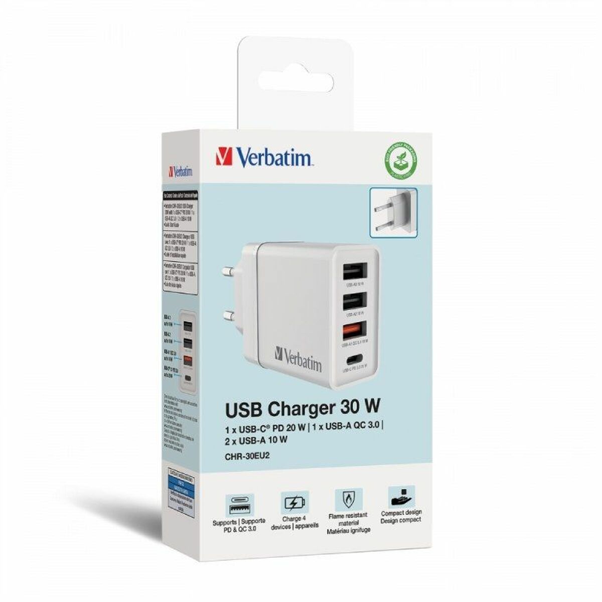 Wall Charger Verbatim CHR-30EU2 30 W Wall Charger Verbatim CHR-30EU2 30 W
