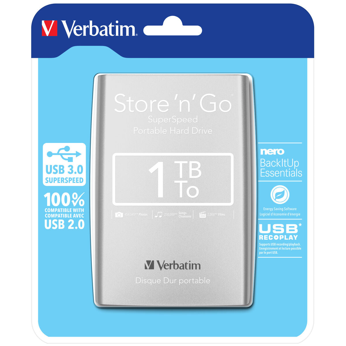 External Hard Drive Verbatim 53071 1 TB HDD External Hard Drive Verbatim 53071 1 TB HDD