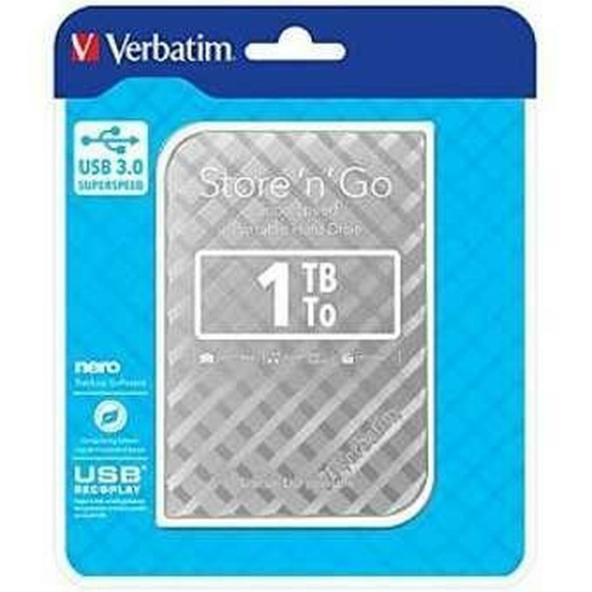 External Hard Drive Verbatim 53197 1 TB HDD Silver External Hard Drive Verbatim 53197 1 TB HDD Silver