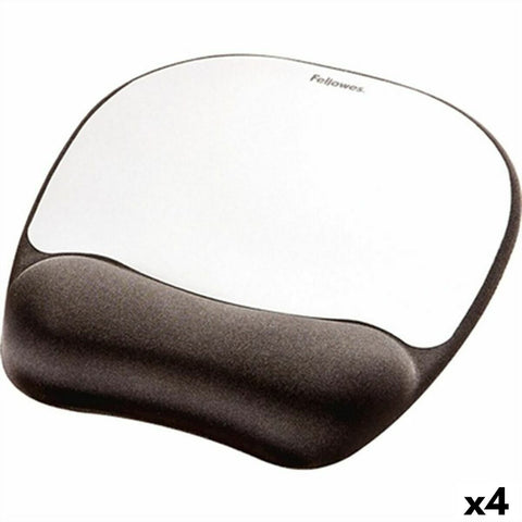 Mat with Wrist Rest Fellowes    Silver Black Cloth Foam 4 Units (23 x 19,6 x 2 cm) Mat with Wrist Rest Fellowes    Silver Black Cloth Foam 4 Units (23 x 19,6 x 2 cm)