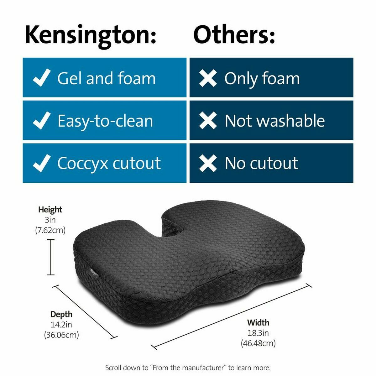 Footrest Kensington K55807WW Black Footrest Kensington K55807WW Black