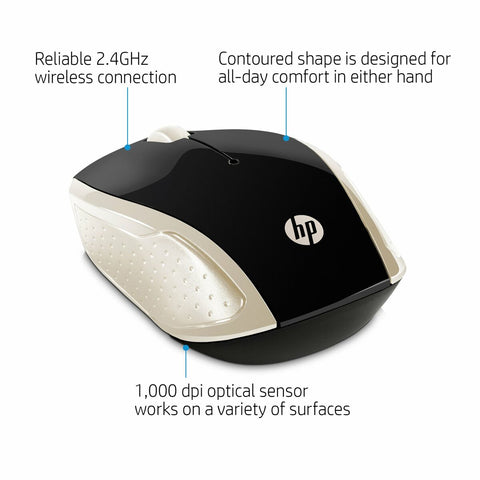 Mouse HP 200 (Silk Gold) Black Gold 1000 dpi Mouse HP 200 (Silk Gold) Black Gold 1000 dpi