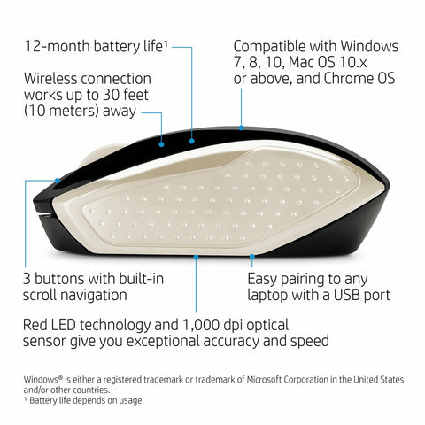 Mouse HP 200 (Silk Gold) Black Gold 1000 dpi Mouse HP 200 (Silk Gold) Black Gold 1000 dpi