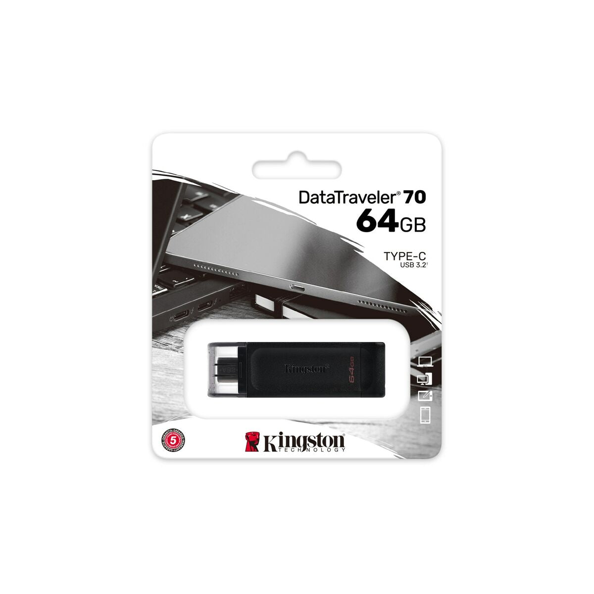 USB stick Kingston 70 Black 64 GB (1 Unit) USB stick Kingston 70 Black 64 GB (1 Unit)