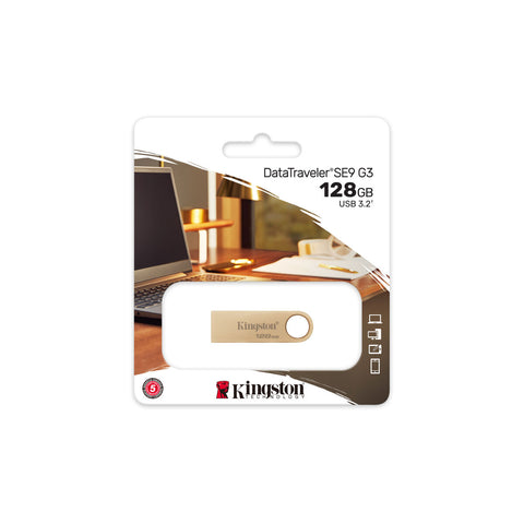 USB stick Kingston SE9 G3 Gold 128 GB (1 Unit) USB stick Kingston SE9 G3 Gold 128 GB (1 Unit)