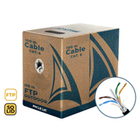 FTP Category 6 Rigid Network Cable Phasak PHR 671 Black 100 m FTP Category 6 Rigid Network Cable Phasak PHR 671 Black 100 m