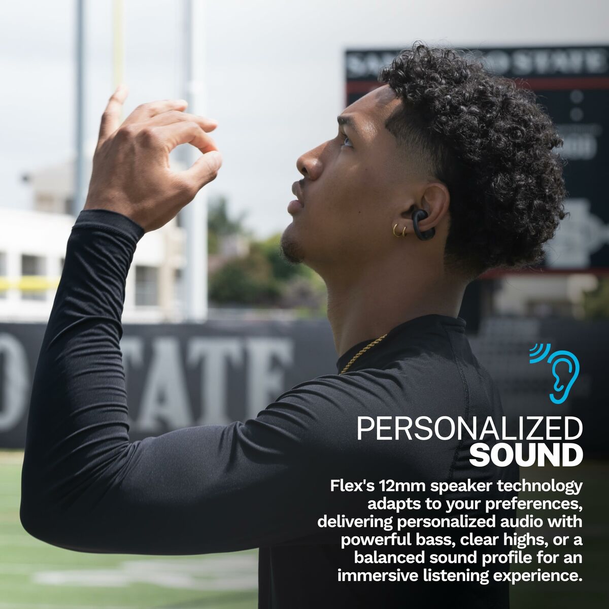 Wireless Earphones with Charging Case JLab IEUEBFLEXRBLK124 Black Wireless Earphones with Charging Case JLab IEUEBFLEXRBLK124 Black