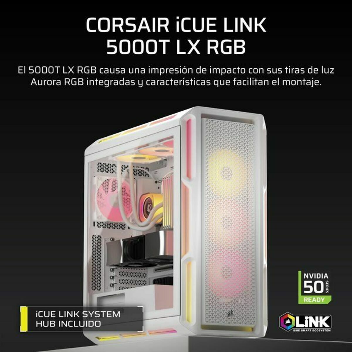 ATX Semi-tower Box Corsair CC-9011299-WW White Multicolour ATX Semi-tower Box Corsair CC-9011299-WW White Multicolour