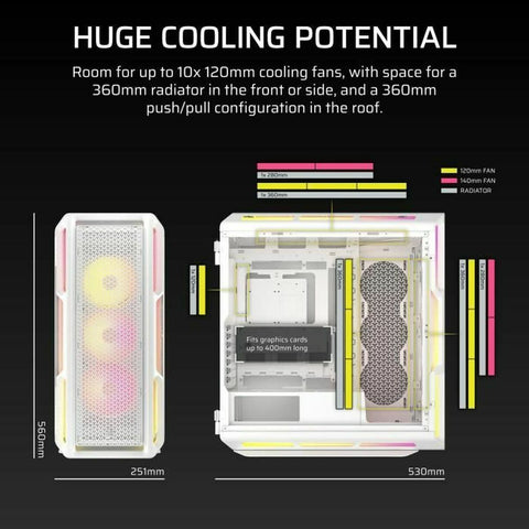 ATX Semi-tower Box Corsair CC-9011299-WW White Multicolour ATX Semi-tower Box Corsair CC-9011299-WW White Multicolour