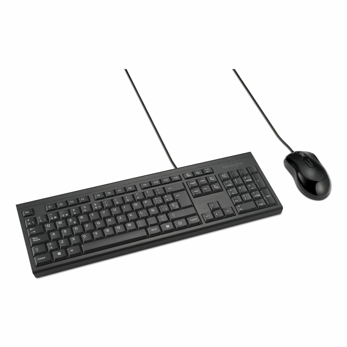 Keyboard and Mouse Kensington KM100 Black Spanish QWERTY Keyboard and Mouse Kensington KM100 Black Spanish QWERTY