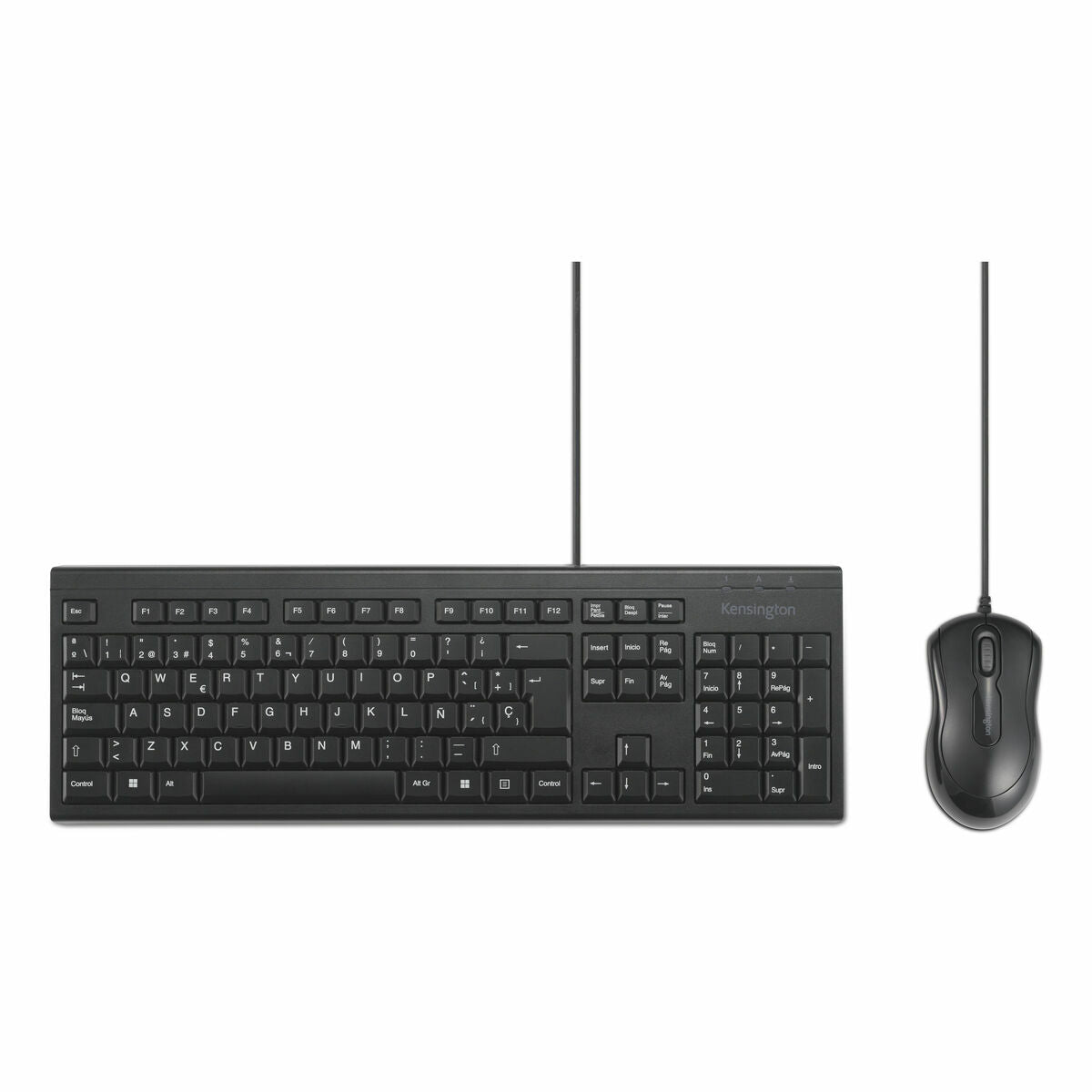 Keyboard and Mouse Kensington KM100 Black Spanish QWERTY Keyboard and Mouse Kensington KM100 Black Spanish QWERTY