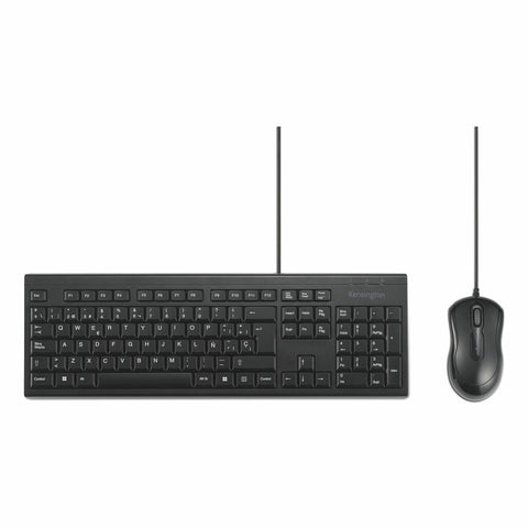 Keyboard and Mouse Kensington KM100 Black Spanish QWERTY Keyboard and Mouse Kensington KM100 Black Spanish QWERTY