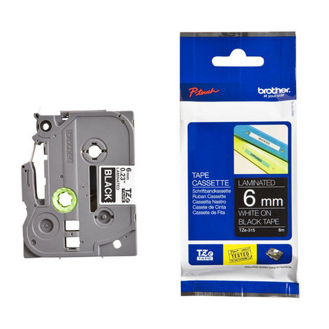 Laminated Tape for Labelling Machines Brother TZE315 Grey White/Black Laminated Tape for Labelling Machines Brother TZE315 Grey White/Black