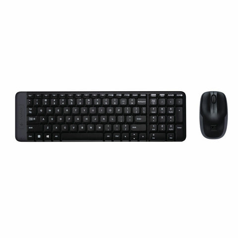 Keyboard and Mouse Logitech Wireless Combo MK220 Black QWERTY Qwerty US Keyboard and Mouse Logitech Wireless Combo MK220 Black QWERTY Qwerty US