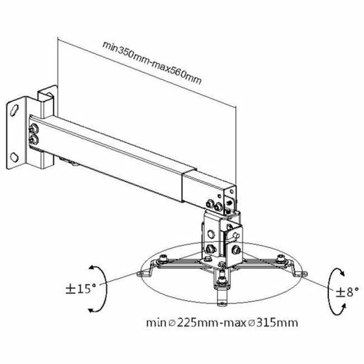 Tilt and Swivel Ceiling Mount for Projectors Equip 650702 Tilt and Swivel Ceiling Mount for Projectors Equip 650702