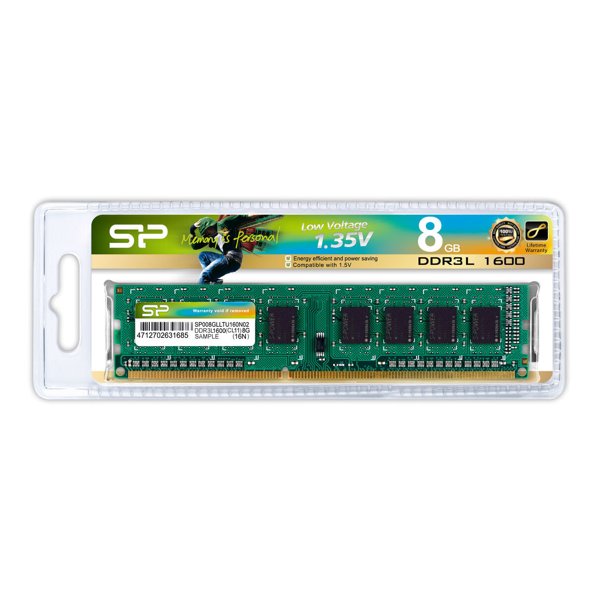 RAM Memory Silicon Power SP008GLLTU160N02 DDR3L CL11 8 GB RAM Memory Silicon Power SP008GLLTU160N02 DDR3L CL11 8 GB