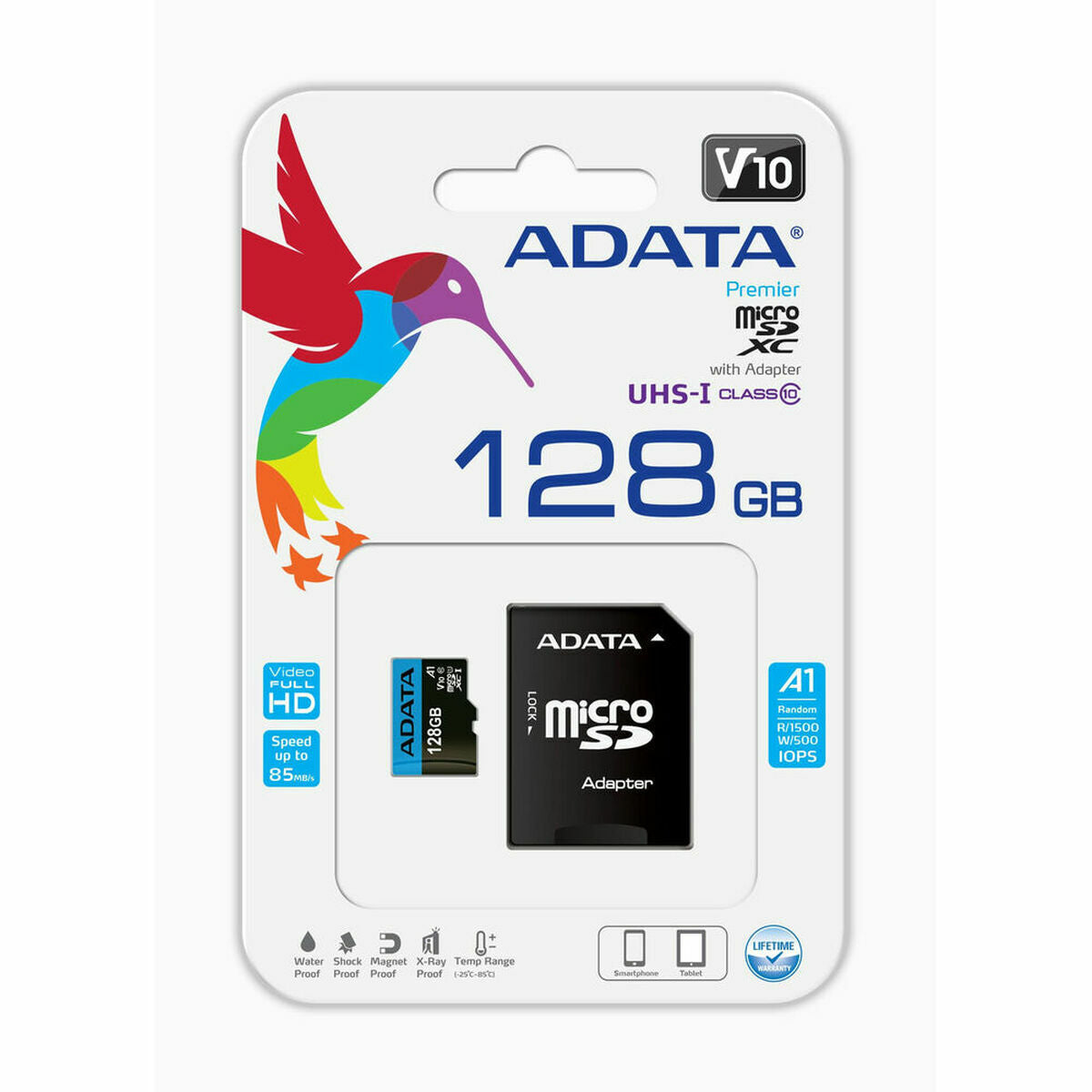 Micro SD Memory Card with Adaptor Adata Premier 128 GB Micro SD Memory Card with Adaptor Adata Premier 128 GB