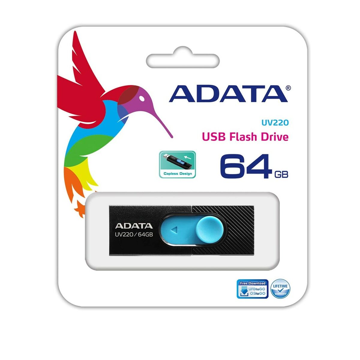 USB stick Adata UV220 64 GB Black/Blue USB stick Adata UV220 64 GB Black/Blue