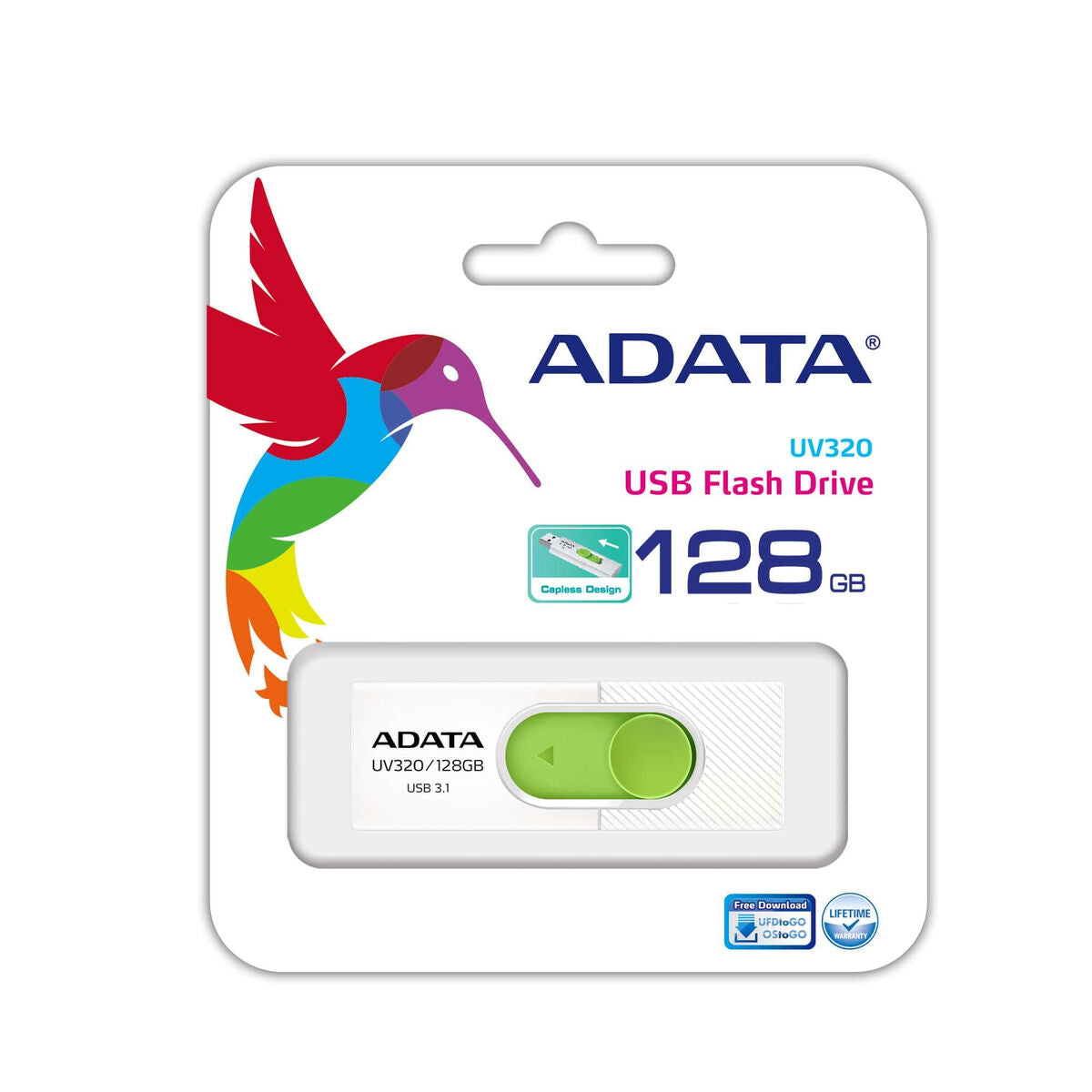 USB stick Adata UV320 Green 128 GB USB stick Adata UV320 Green 128 GB