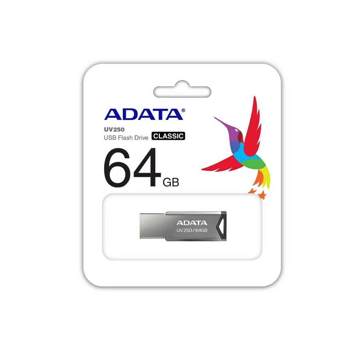 USB stick Adata UV250 Silver 64 GB USB stick Adata UV250 Silver 64 GB