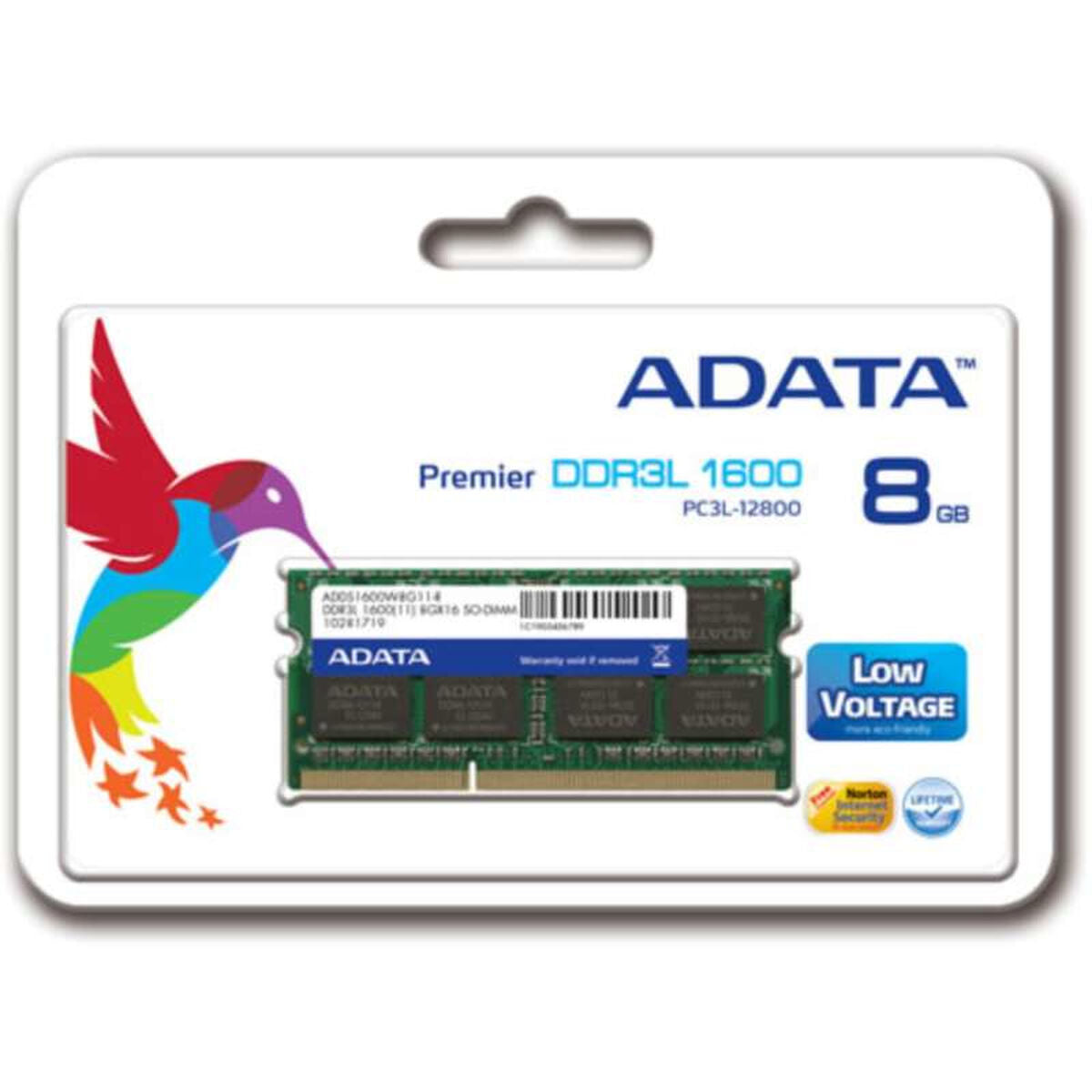 RAM Memory Adata ADDS1600W8G11-S 8 GB 1600 mHz DDR4 DDR3L CL11 RAM Memory Adata ADDS1600W8G11-S 8 GB 1600 mHz DDR4 DDR3L CL11