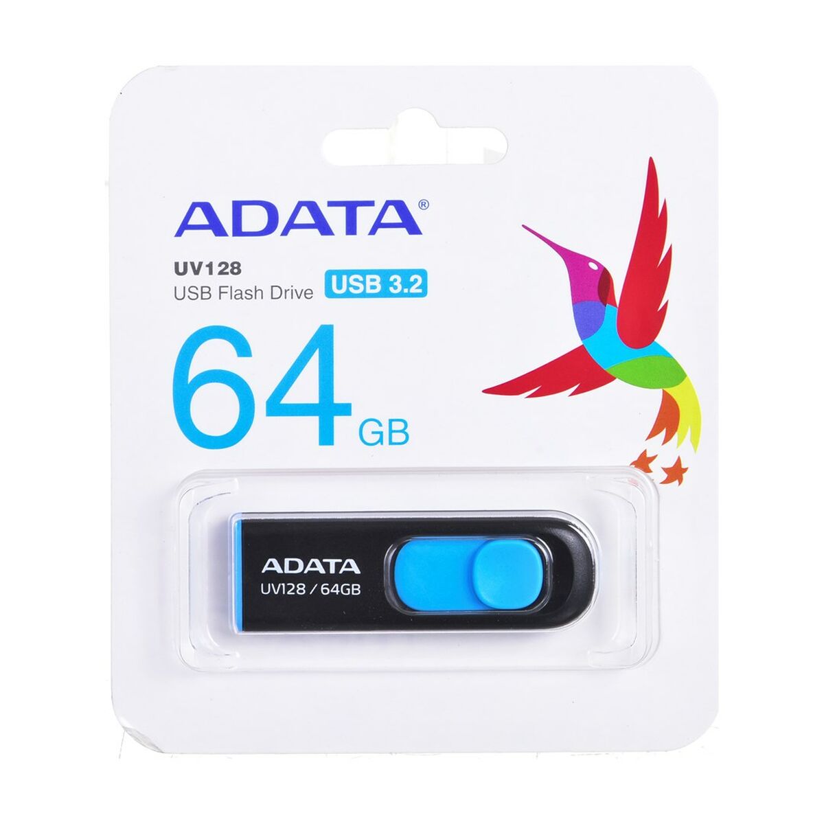 USB stick Adata 64GB DashDrive UV128 Blue Black 64 GB USB stick Adata 64GB DashDrive UV128 Blue Black 64 GB