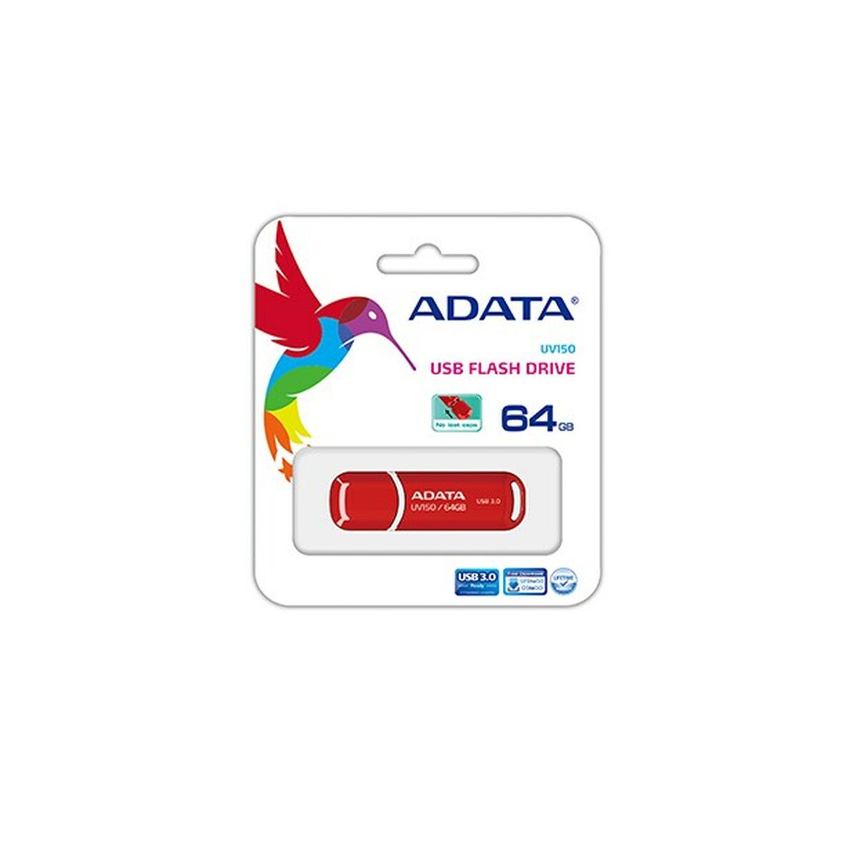 USB stick Adata UV150 Red 64 GB USB stick Adata UV150 Red 64 GB