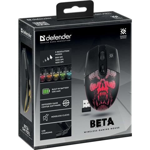Wireless Mouse Defender Beta GM-707L Black Multicolour 1600 dpi Wireless Mouse Defender Beta GM-707L Black Multicolour 1600 dpi