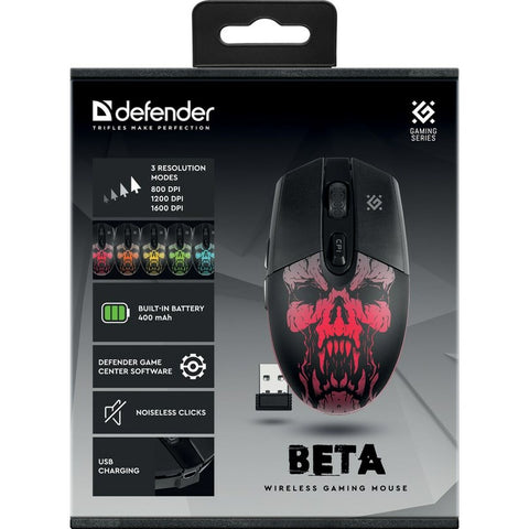 Wireless Mouse Defender Beta GM-707L Black Multicolour 1600 dpi Wireless Mouse Defender Beta GM-707L Black Multicolour 1600 dpi