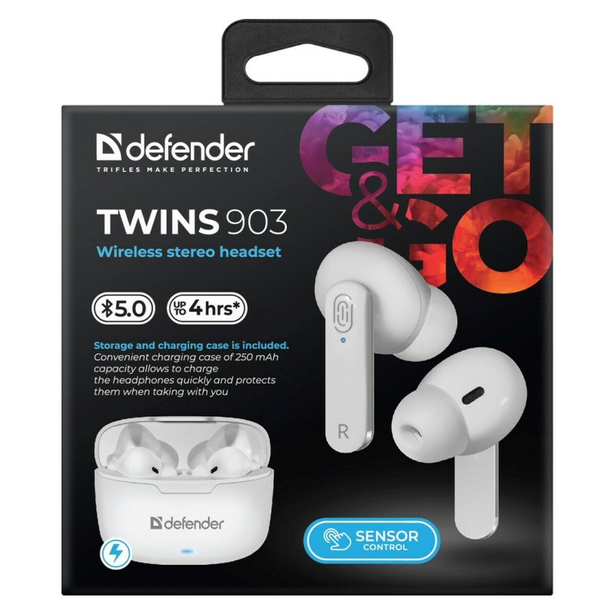 In-ear Bluetooth Headphones Defender TWINS 903 White Multicolour In-ear Bluetooth Headphones Defender TWINS 903 White Multicolour