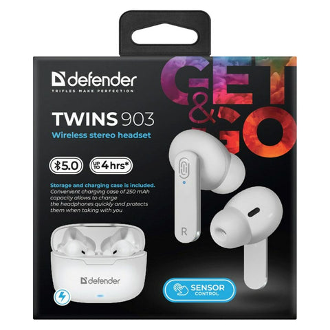 In-ear Bluetooth Headphones Defender TWINS 903 White Multicolour In-ear Bluetooth Headphones Defender TWINS 903 White Multicolour