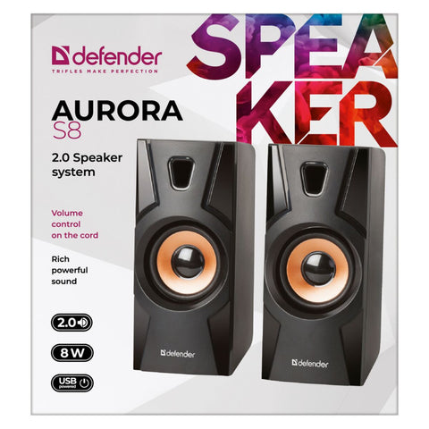 PC Speakers Defender Aurora S8 8 W Black PC Speakers Defender Aurora S8 8 W Black