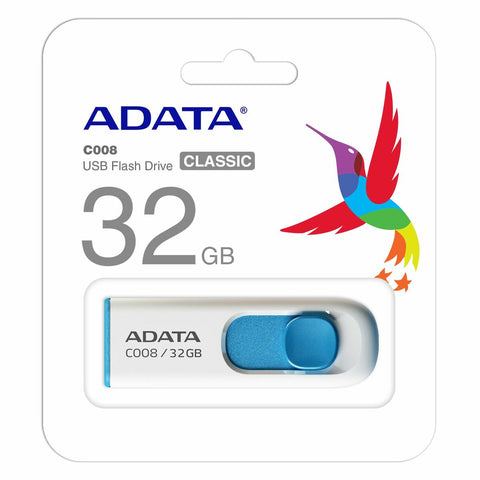 USB stick Adata AC008-32G-RWE 32 GB White Blue/White USB stick Adata AC008-32G-RWE 32 GB White Blue/White