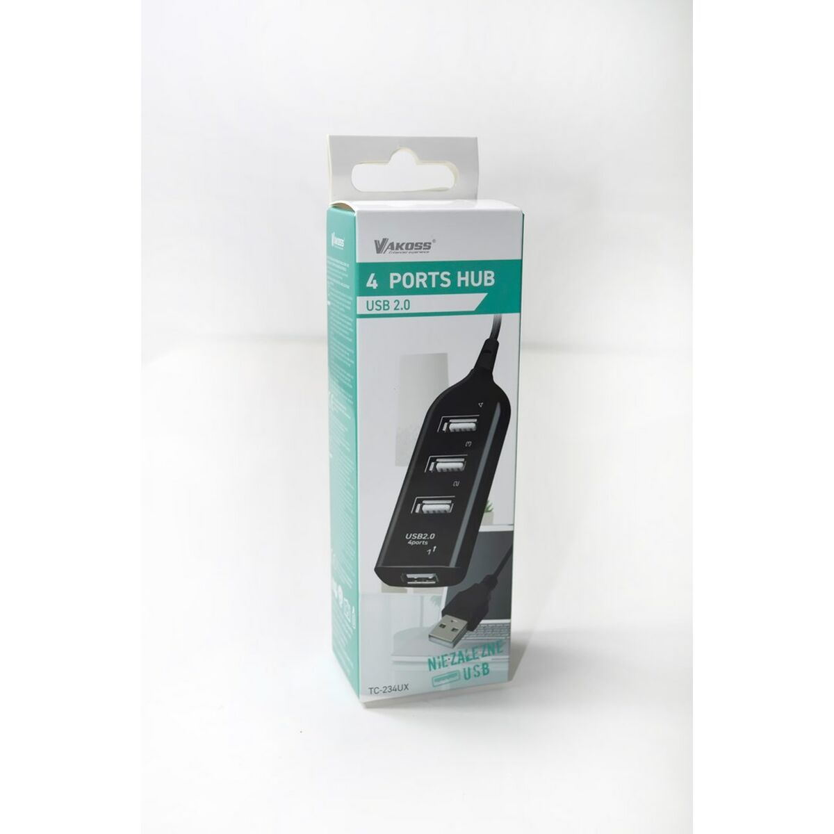 USB Hub Vakoss TC-234UX White Black USB Hub Vakoss TC-234UX White Black