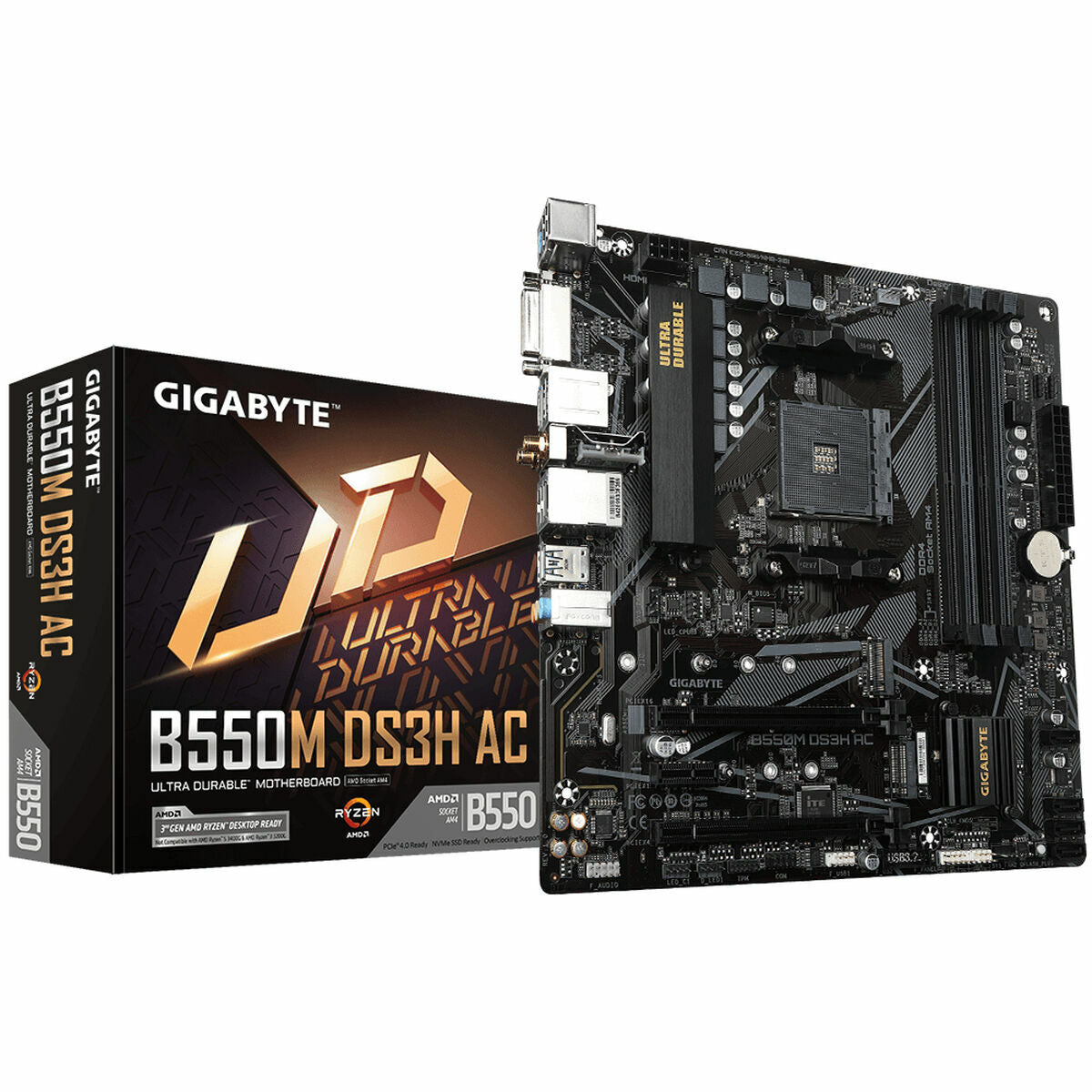 Motherboard Gigabyte B550M DS3H AMD B550 AMD AM4 Motherboard Gigabyte B550M DS3H AMD B550 AMD AM4