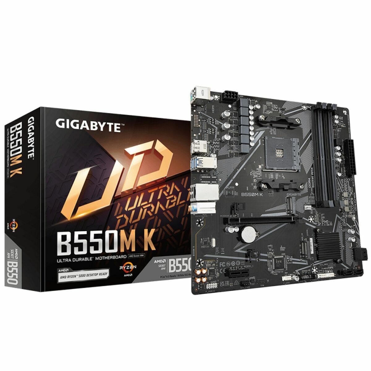 Motherboard Gigabyte B550M K 1.0 AMD B550 AMD AMD AM4 Motherboard Gigabyte B550M K 1.0 AMD B550 AMD AMD AM4