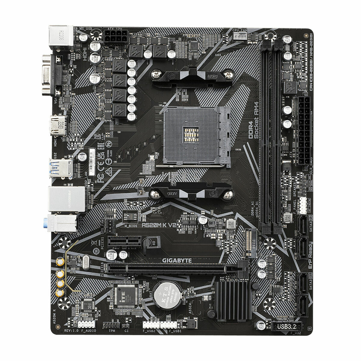 Motherboard Gigabyte A520M K V2 AMD AM4 AMD A520 AMD Motherboard Gigabyte A520M K V2 AMD AM4 AMD A520 AMD