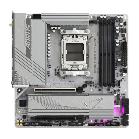 Motherboard Gigabyte B650M AORUS ELITE AX ICE AMD B650 AMD AM5 Motherboard Gigabyte B650M AORUS ELITE AX ICE AMD B650 AMD AM5