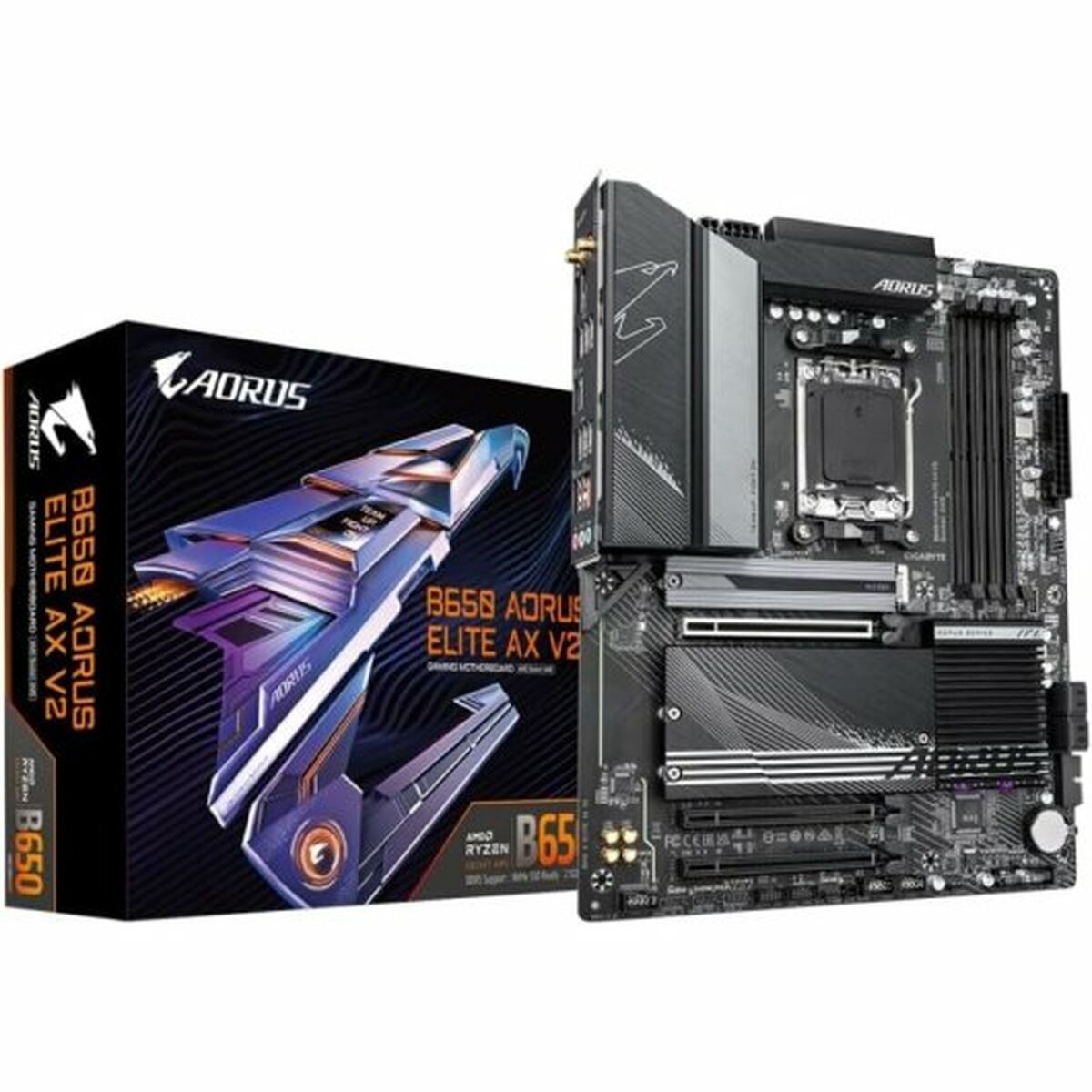 Motherboard Gigabyte B650 AORUS ELITE AX V2 Intel Wi-Fi 6 AMD B650 AMD AM5 Motherboard Gigabyte B650 AORUS ELITE AX V2 Intel Wi-Fi 6 AMD B650 AMD AM5